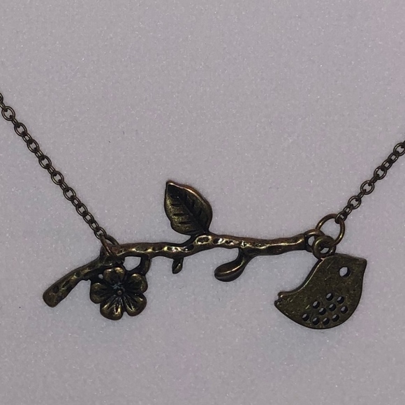 Unique "Bird on Branch" Necklace - Picture 2 of 4